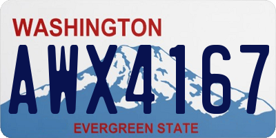 WA license plate AWX4167