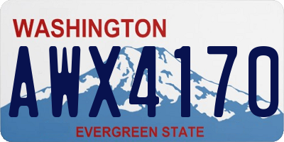 WA license plate AWX4170
