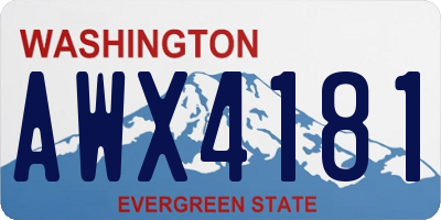 WA license plate AWX4181