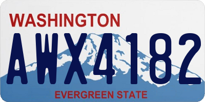 WA license plate AWX4182