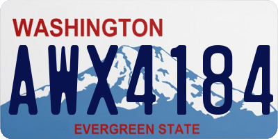 WA license plate AWX4184