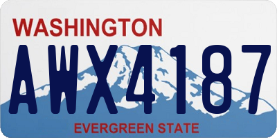 WA license plate AWX4187