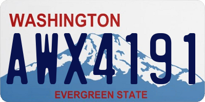 WA license plate AWX4191