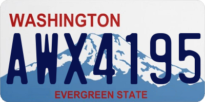 WA license plate AWX4195