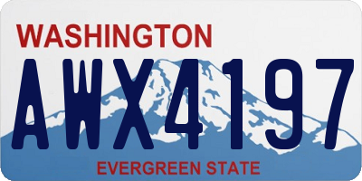 WA license plate AWX4197