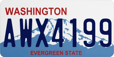 WA license plate AWX4199