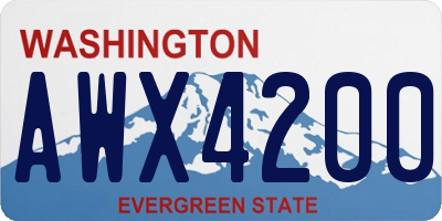 WA license plate AWX4200