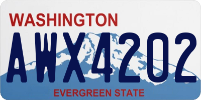 WA license plate AWX4202