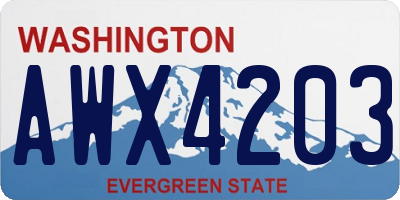 WA license plate AWX4203