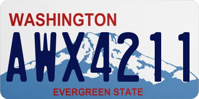 WA license plate AWX4211