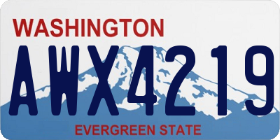 WA license plate AWX4219