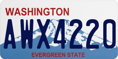 WA license plate AWX4220