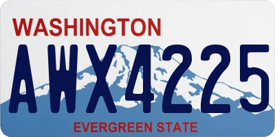 WA license plate AWX4225
