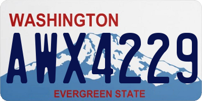 WA license plate AWX4229