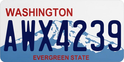 WA license plate AWX4239
