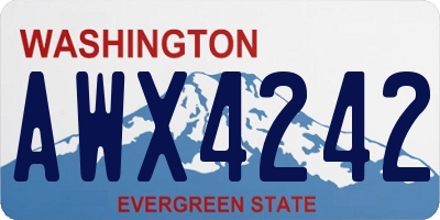 WA license plate AWX4242