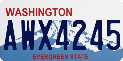WA license plate AWX4245