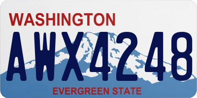 WA license plate AWX4248