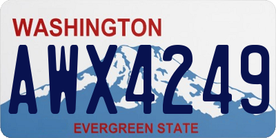 WA license plate AWX4249