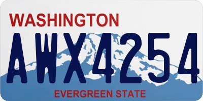WA license plate AWX4254