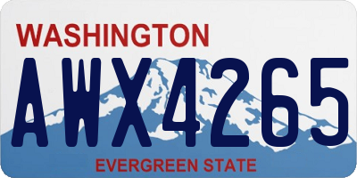 WA license plate AWX4265