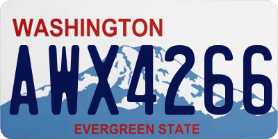 WA license plate AWX4266