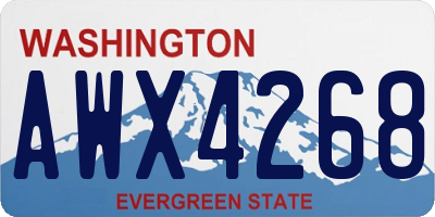 WA license plate AWX4268