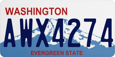 WA license plate AWX4274