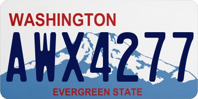 WA license plate AWX4277