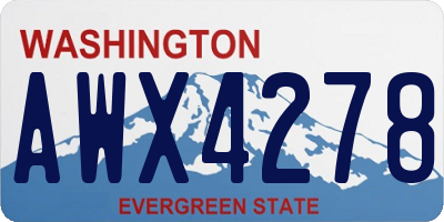 WA license plate AWX4278