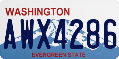 WA license plate AWX4286