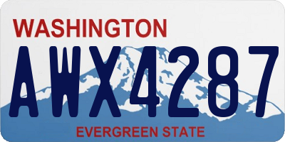 WA license plate AWX4287