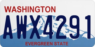 WA license plate AWX4291