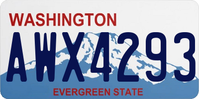 WA license plate AWX4293
