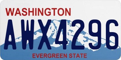 WA license plate AWX4296