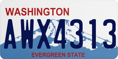WA license plate AWX4313