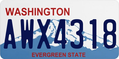 WA license plate AWX4318