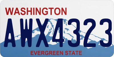 WA license plate AWX4323