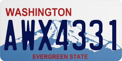 WA license plate AWX4331