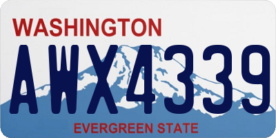 WA license plate AWX4339