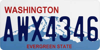 WA license plate AWX4346