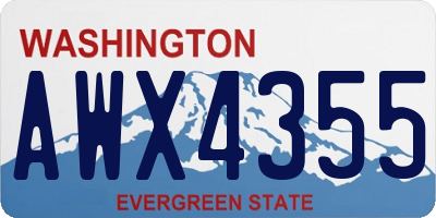 WA license plate AWX4355