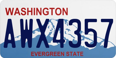 WA license plate AWX4357