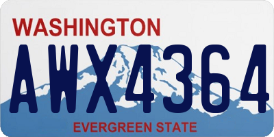 WA license plate AWX4364