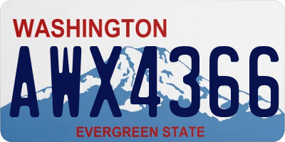 WA license plate AWX4366