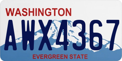 WA license plate AWX4367