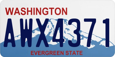 WA license plate AWX4371