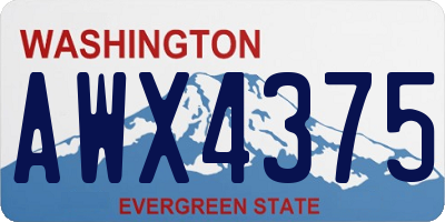 WA license plate AWX4375