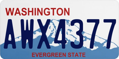 WA license plate AWX4377