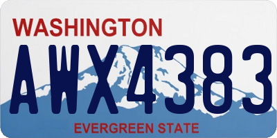 WA license plate AWX4383